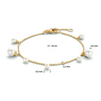 Armband parel 17 - 19 cm 14k geelgoud