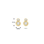 Oorknoppen zirkonia 14k geelgoud