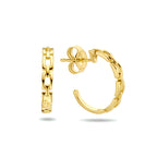 Stekeroorringen schakel 14k geelgoud