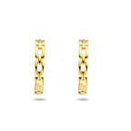 Stekeroorringen schakel 14k geelgoud