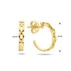 Stekeroorringen schakel 14k geelgoud