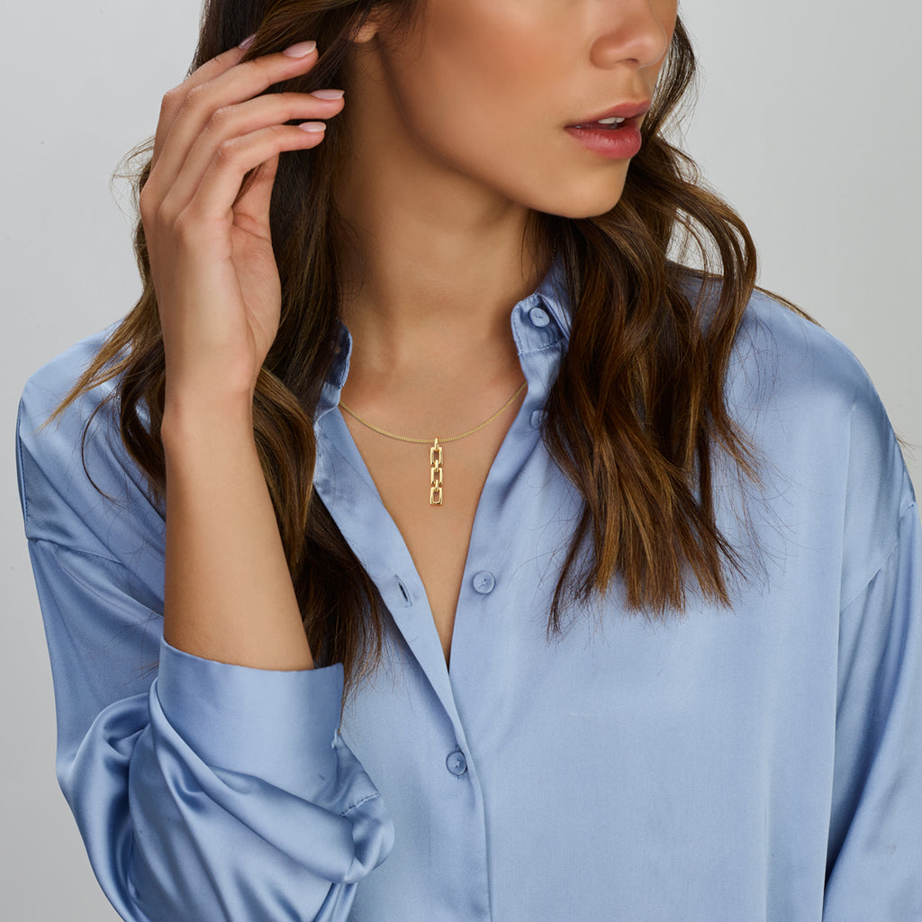 Hanger schakel 14k geelgoud