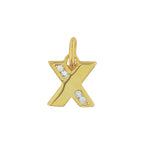 Hanger letter zirkonia 14k geelgoud