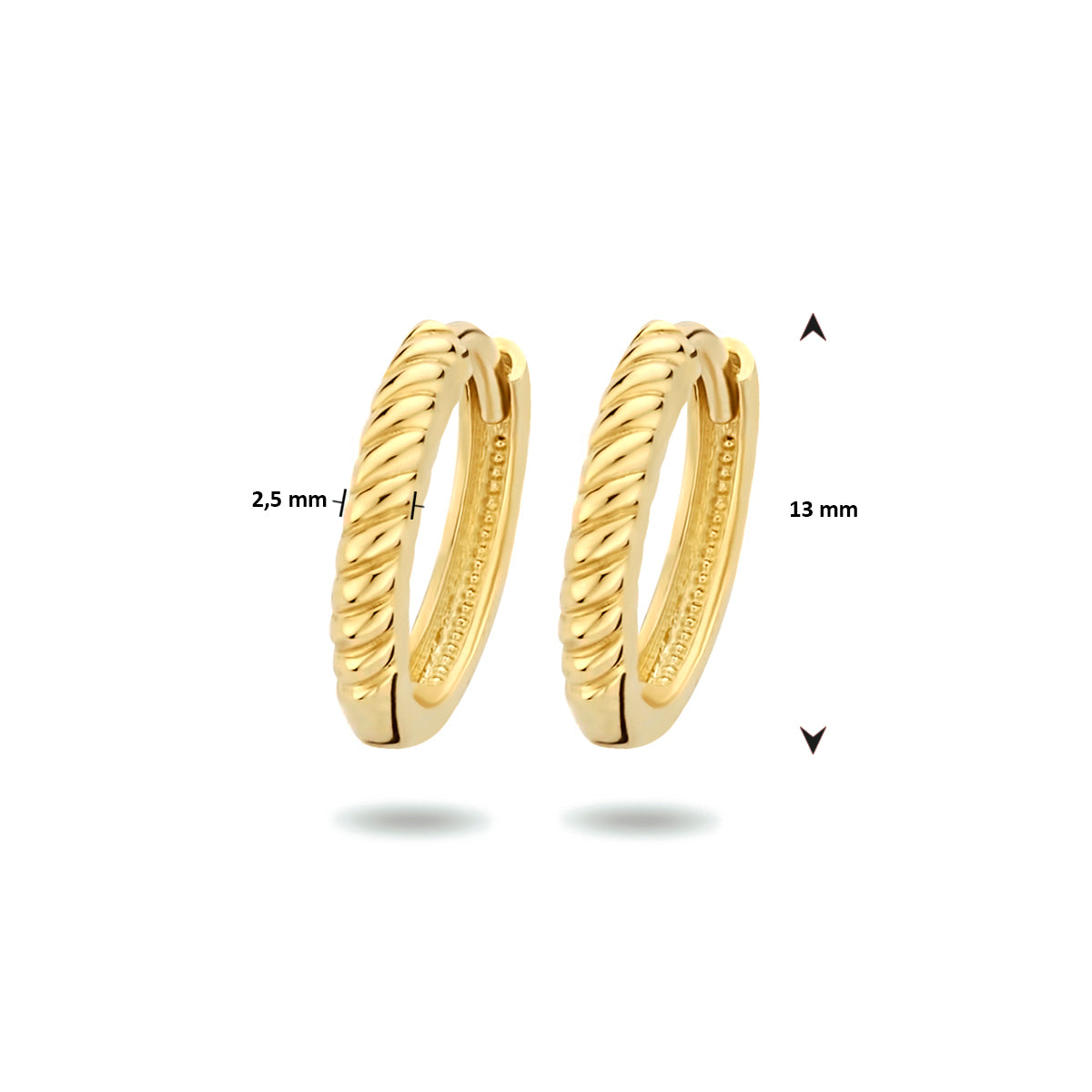 Klapoorringen 14k geelgoud