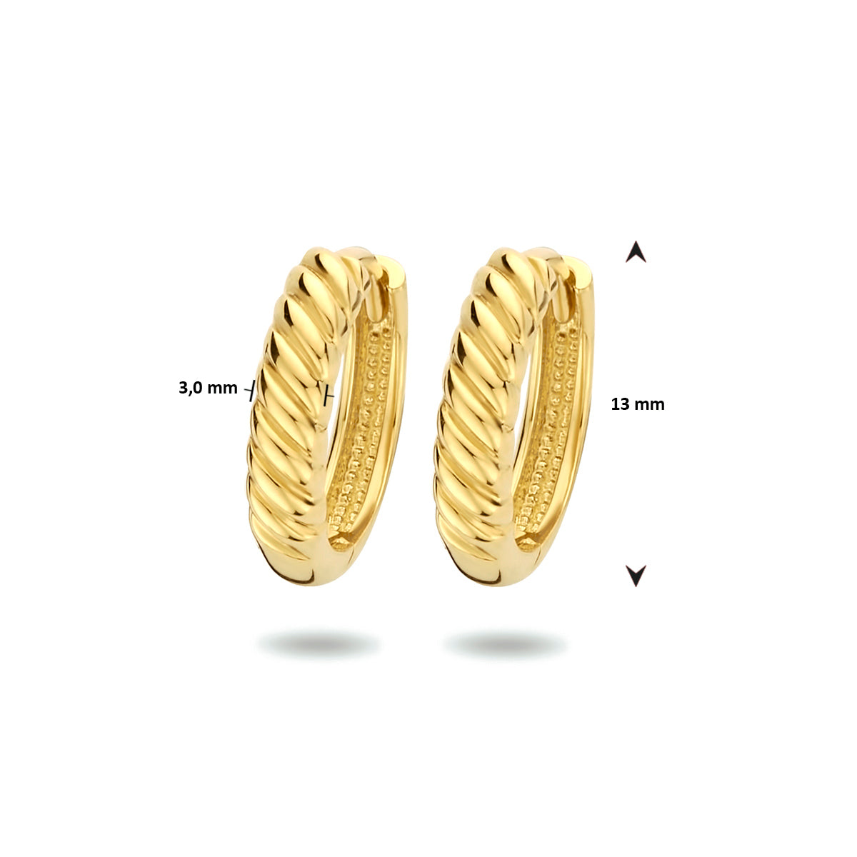 Klapoorringen 14k geelgoud