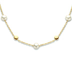 Collier parels 42 + 3 cm 14k geelgoud