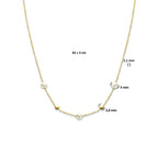 Collier parels 42 + 3 cm 14k geelgoud