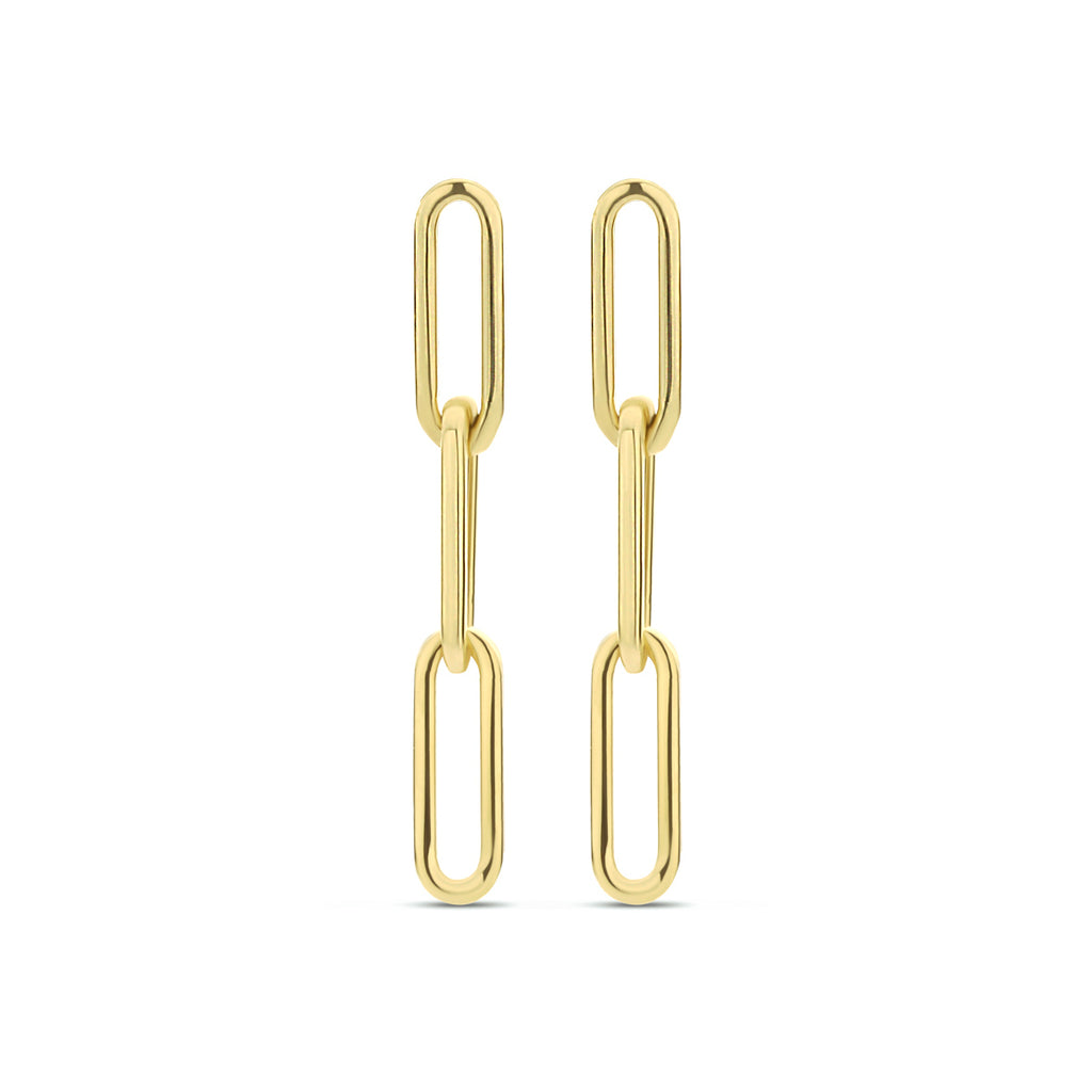Oorhangers paperclip 14k geelgoud