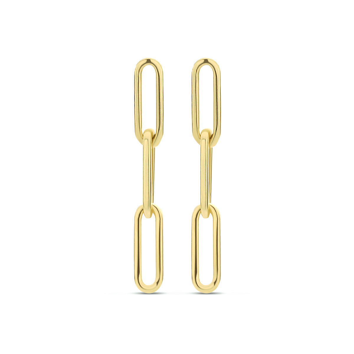 Oorhangers paperclip 14k geelgoud