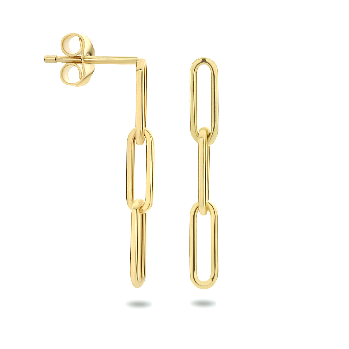 Oorhangers paperclip 14k geelgoud