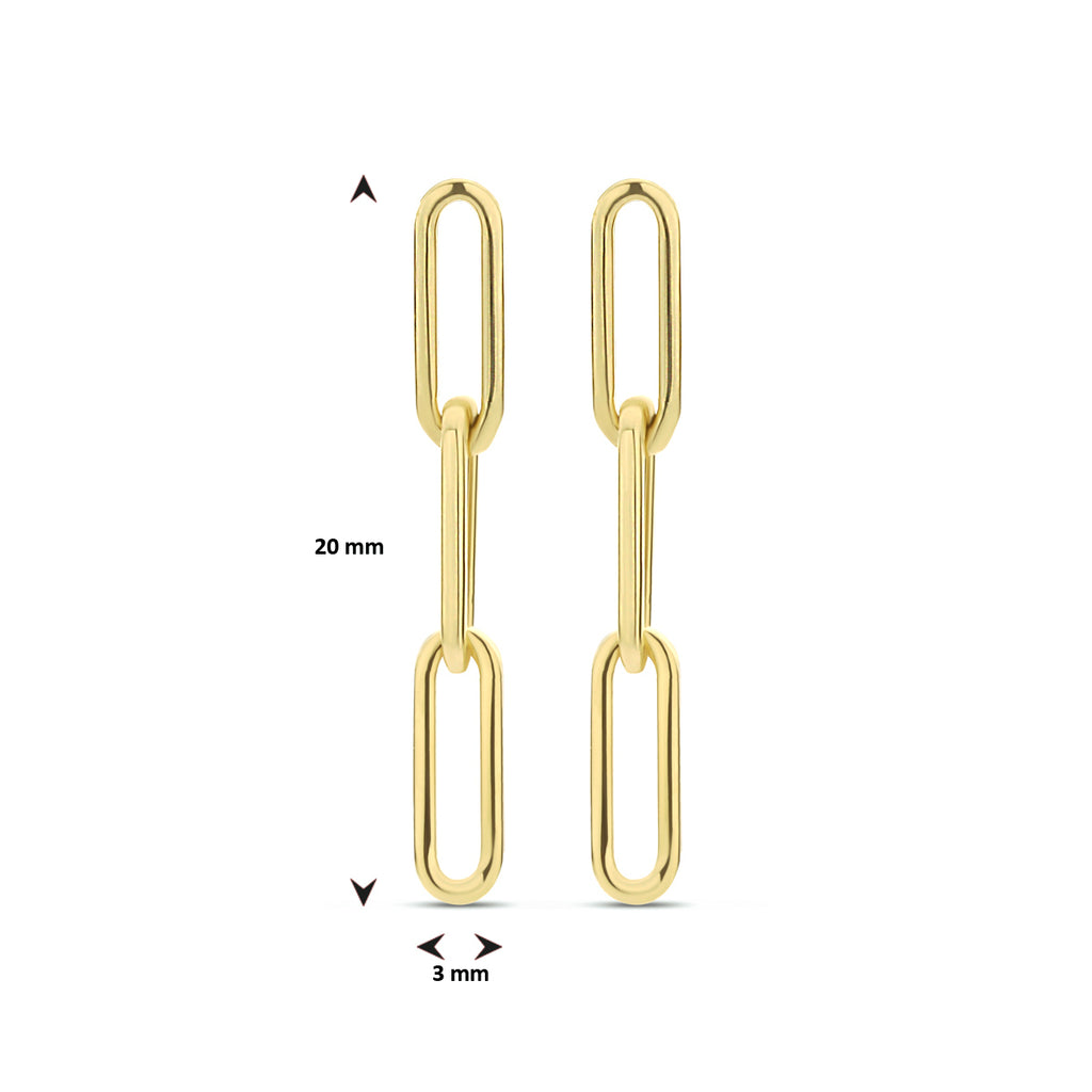 Oorhangers paperclip 14k geelgoud