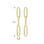 Oorhangers paperclip 14k geelgoud