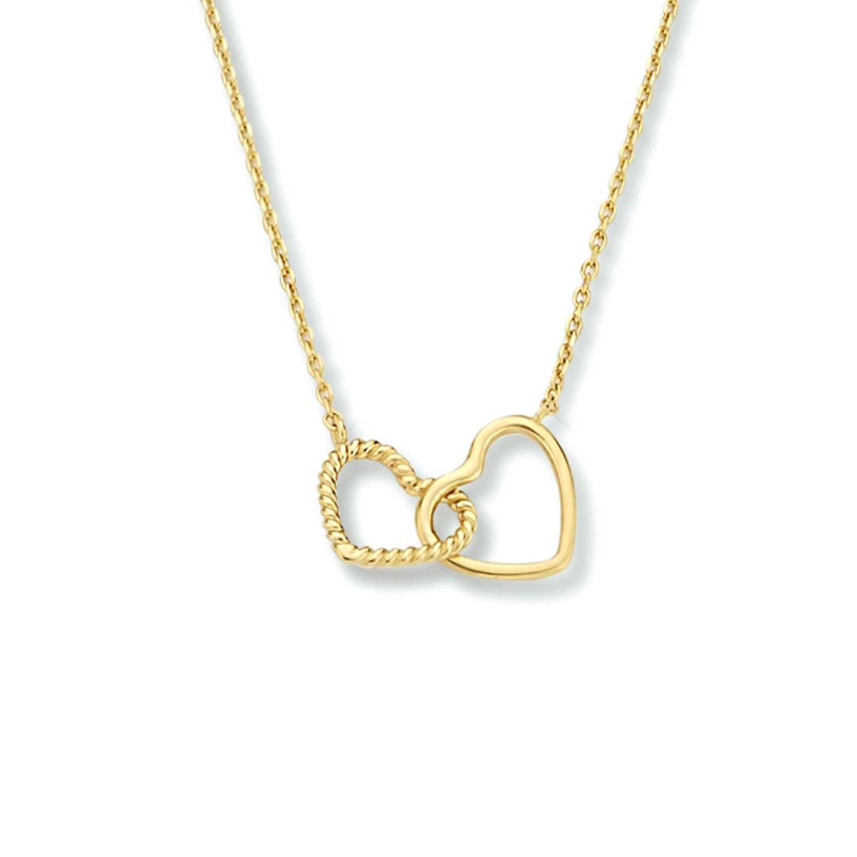 Collier hartjes 40 - 42 - 44 cm 14k geelgoud