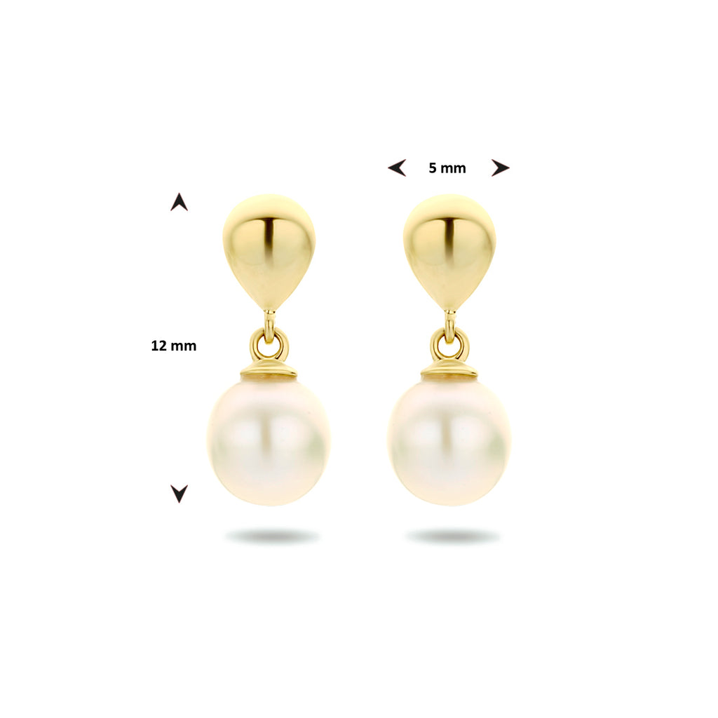 Oorhangers parel 14k geelgoud