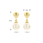 Oorhangers parel 14k geelgoud