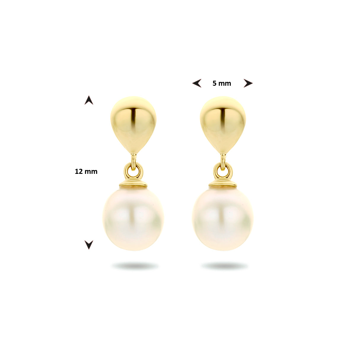 Oorhangers parel 14k geelgoud