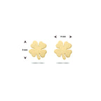 Oorknoppen klaver 14k geelgoud