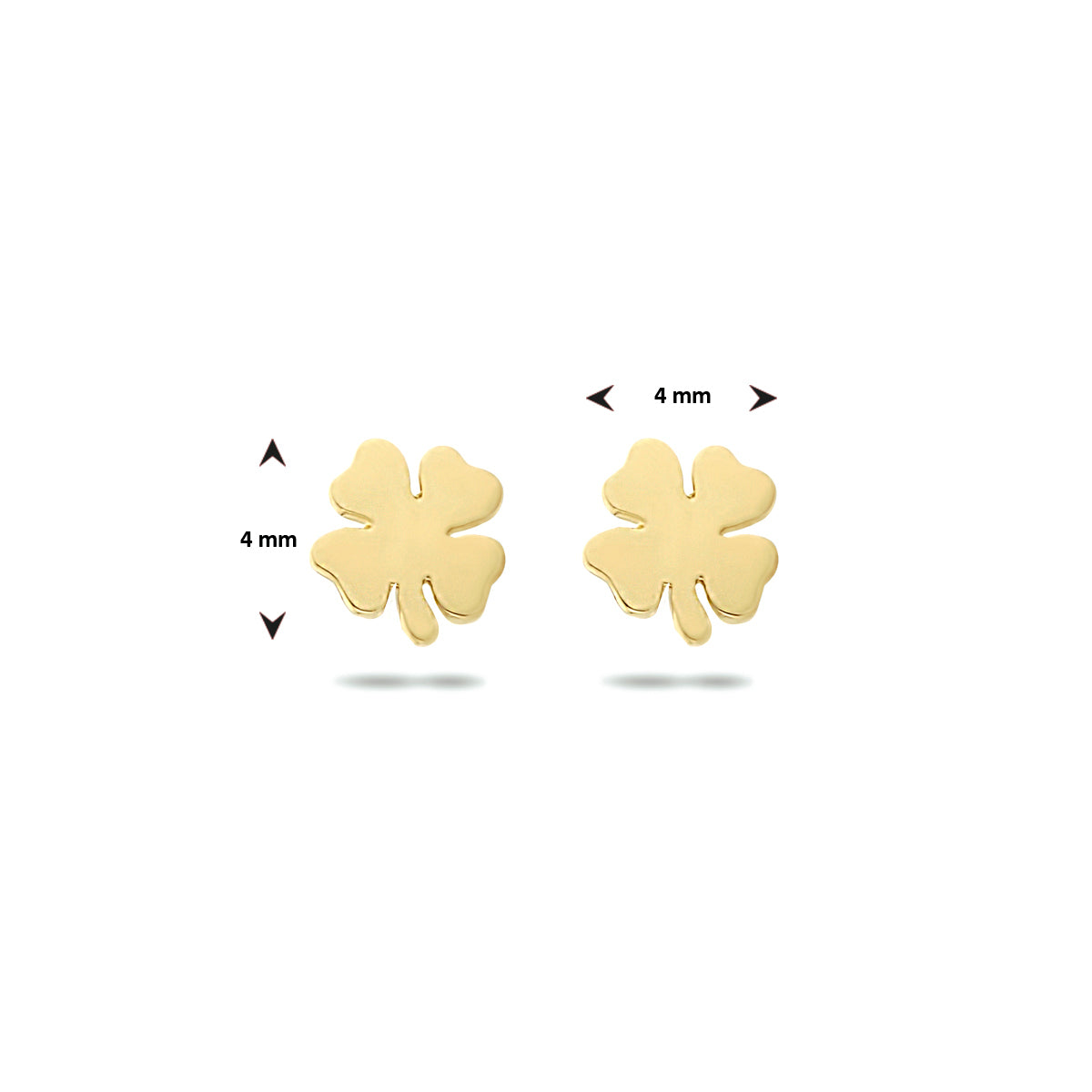 Oorknoppen klaver 14k geelgoud