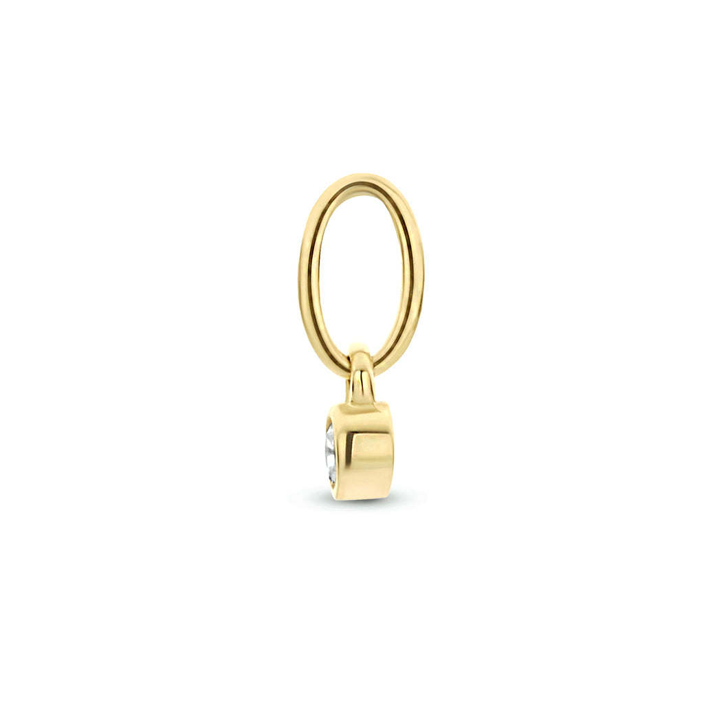 Hanger rond zirkonia 14k geelgoud
