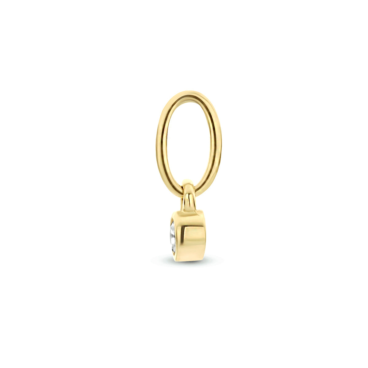 Hanger rond zirkonia 14k geelgoud