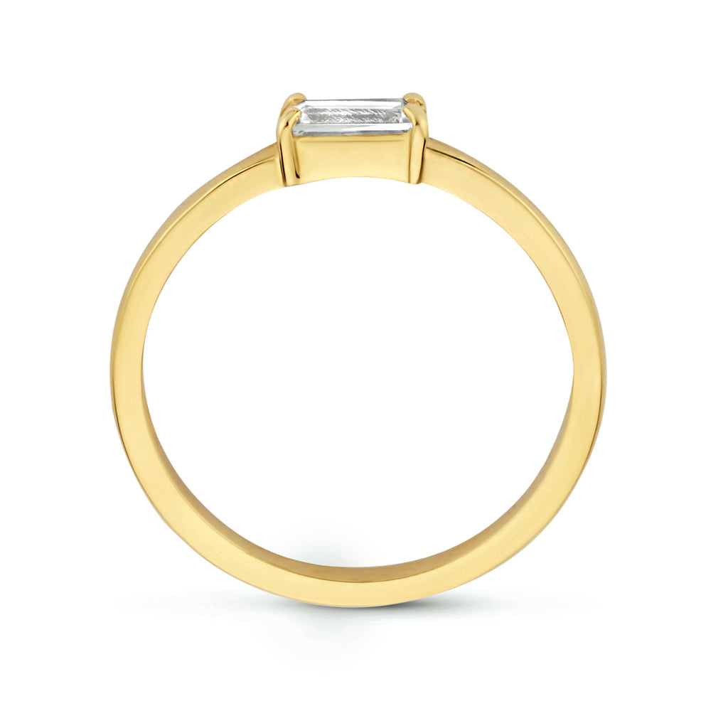 Ring zirkonia 14k geelgoud