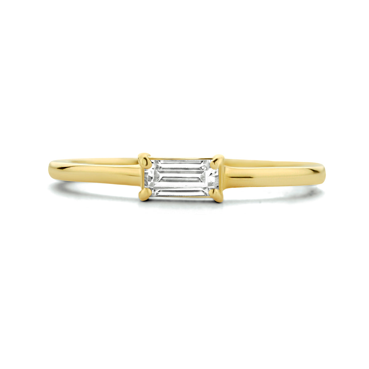 Ring zirkonia 14k geelgoud