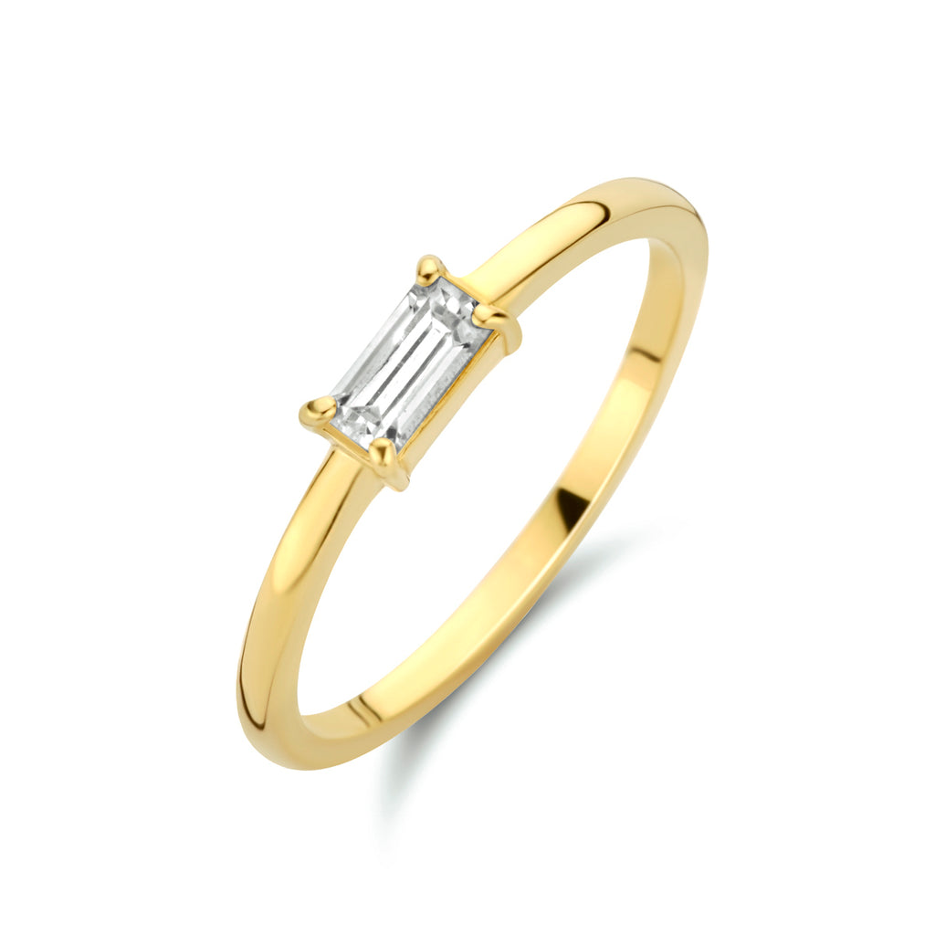 Ring zirkonia 14k geelgoud