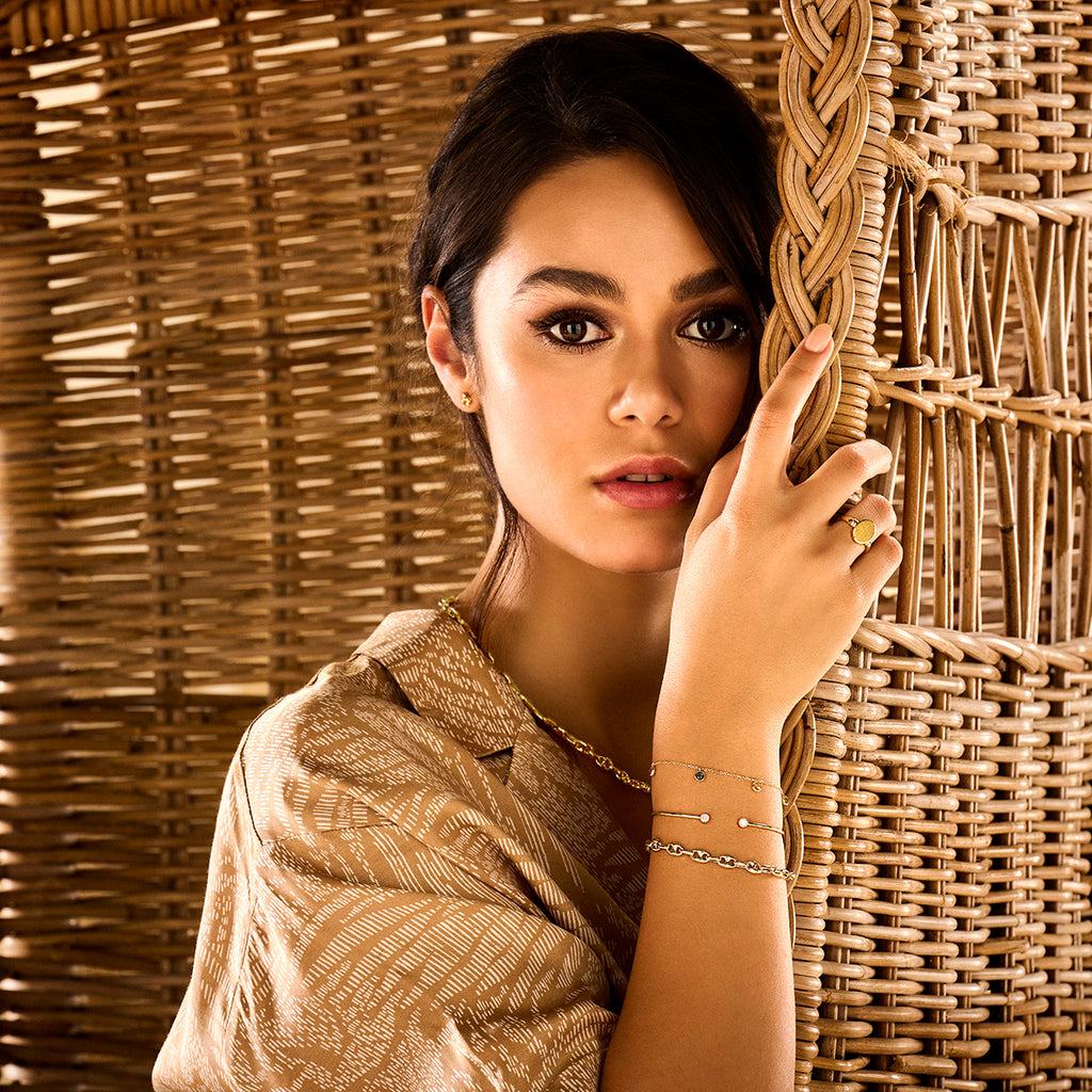 Oorknoppen citrien en diamant (2x 0.015ct) h si 14k geelgoud