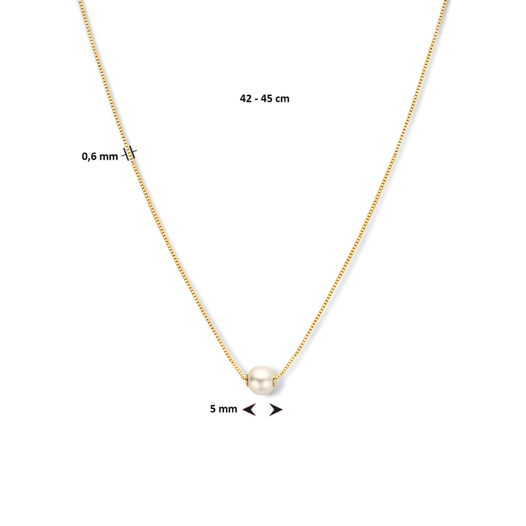 Collier parel 42 - 45 cm 14k geelgoud