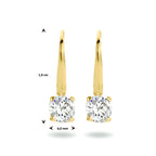 Oorhangers zirkonia brisur haak 14k geelgoud