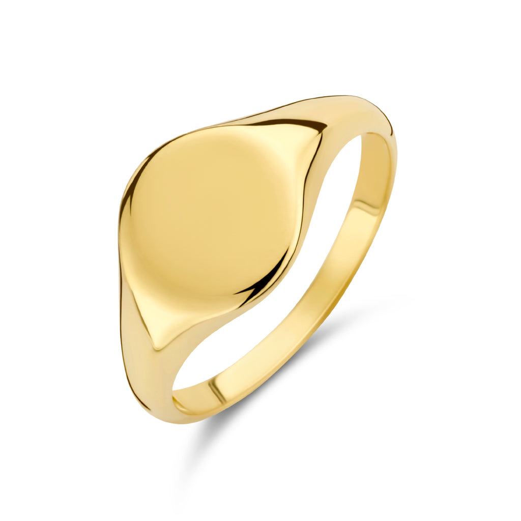 Graveerring rond 14k geelgoud