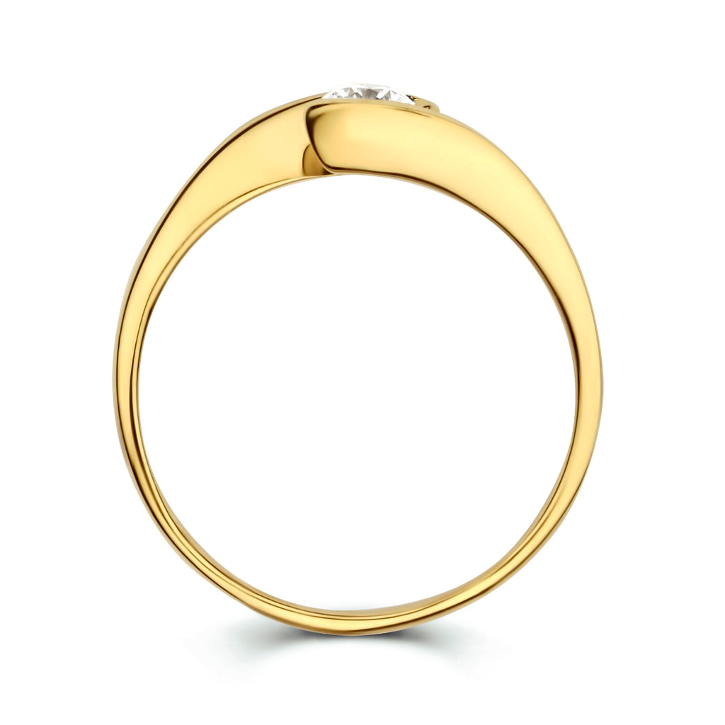 Ring zirkonia 14k geelgoud
