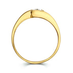 Ring zirkonia 14k geelgoud