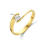 Ring zirkonia 14k geelgoud