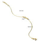 Armband bolletjes gediamanteerd 16 + 3 cm 14k geelgoud