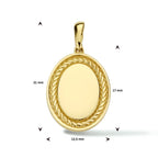 Graveerhanger ovaal 14k geelgoud