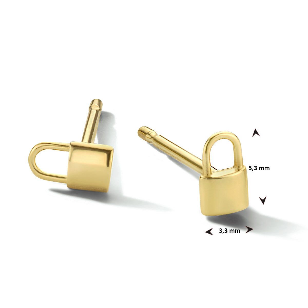 Oorknoppen slot 14k geelgoud