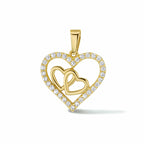 Hanger hart zirkonia 14k geelgoud