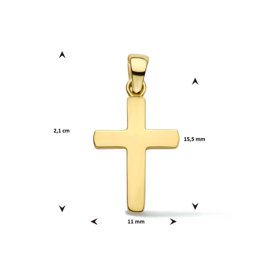 Hanger kruis 14k geelgoud