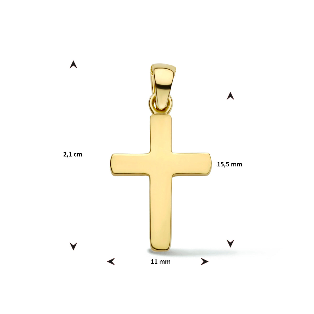 Hanger kruis 14k geelgoud