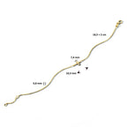 Armband kruis 16,5 + 2 cm 14k geelgoud