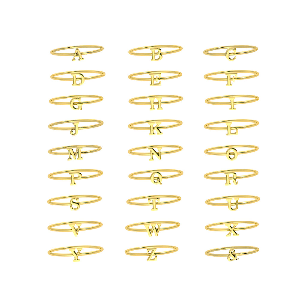 Aanschuifring letter c 14k geelgoud