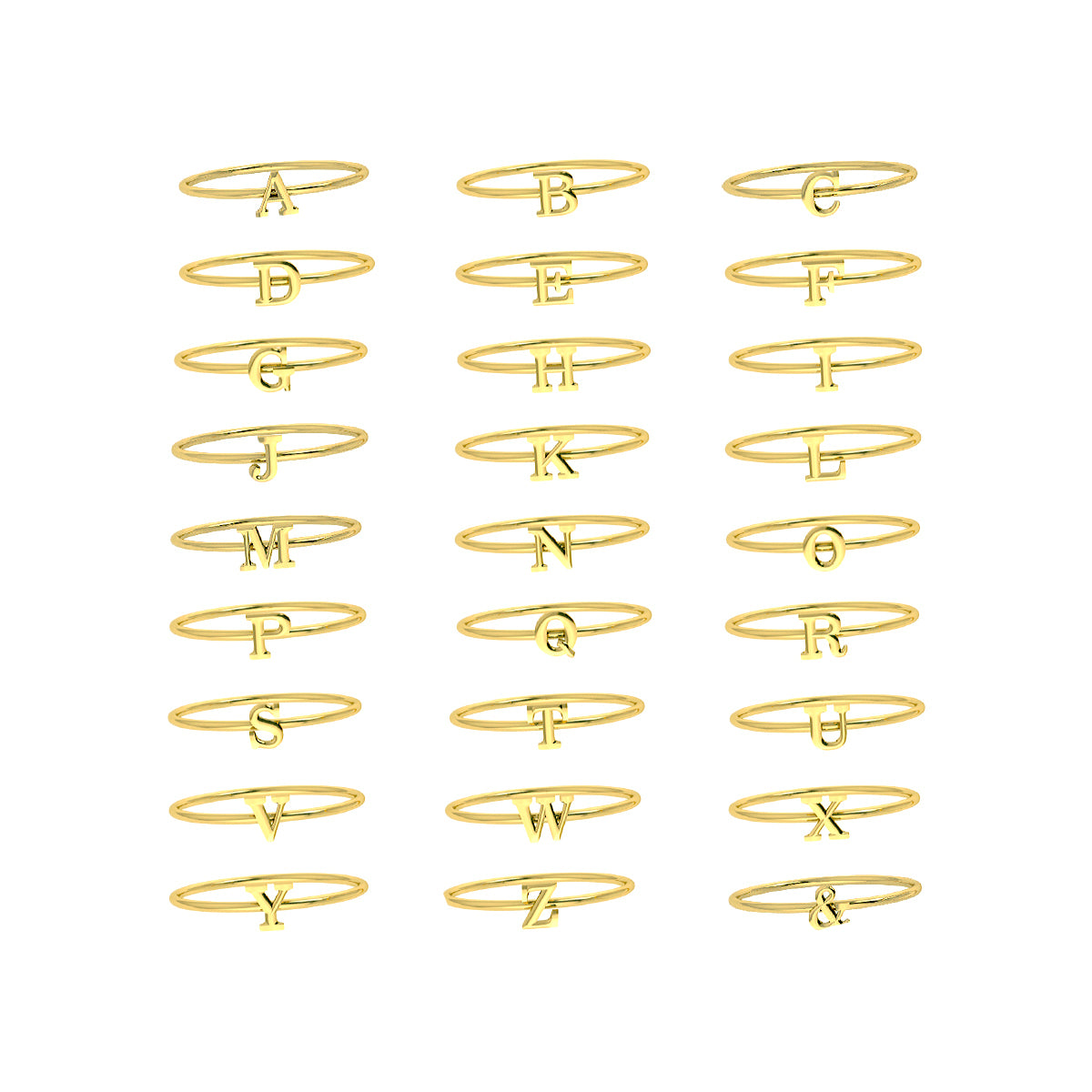 Aanschuifring letter c 14k geelgoud