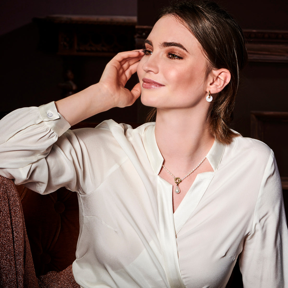 Hanger parel 14k geelgoud