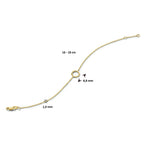 Armband rondje diamant 16 - 18 cm 0.01ct g si 14k geelgoud