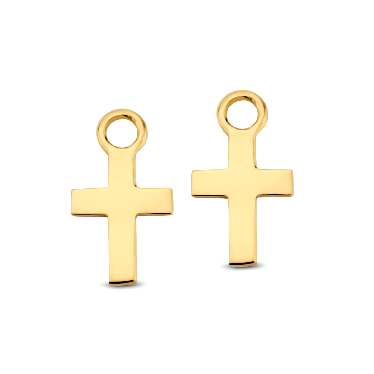 Oorringhangers kruis 14k geelgoud