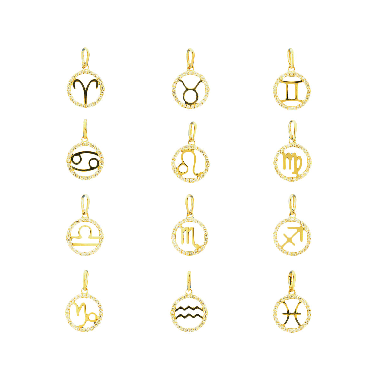 Hanger sterrenbeeld zirkonia 14k geelgoud