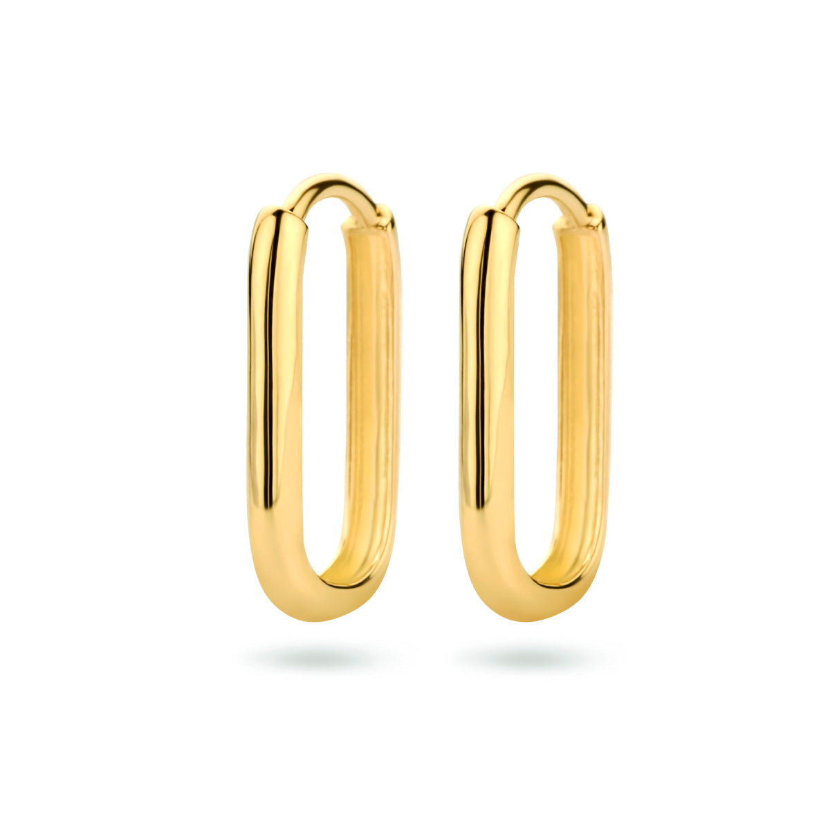 Klapoorringen paperclip 14k geelgoud