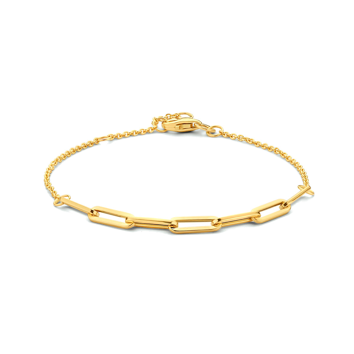 Armband anker en paperclip 3,5 mm 16 - 17,5 - 19 cm 14k geelgoud