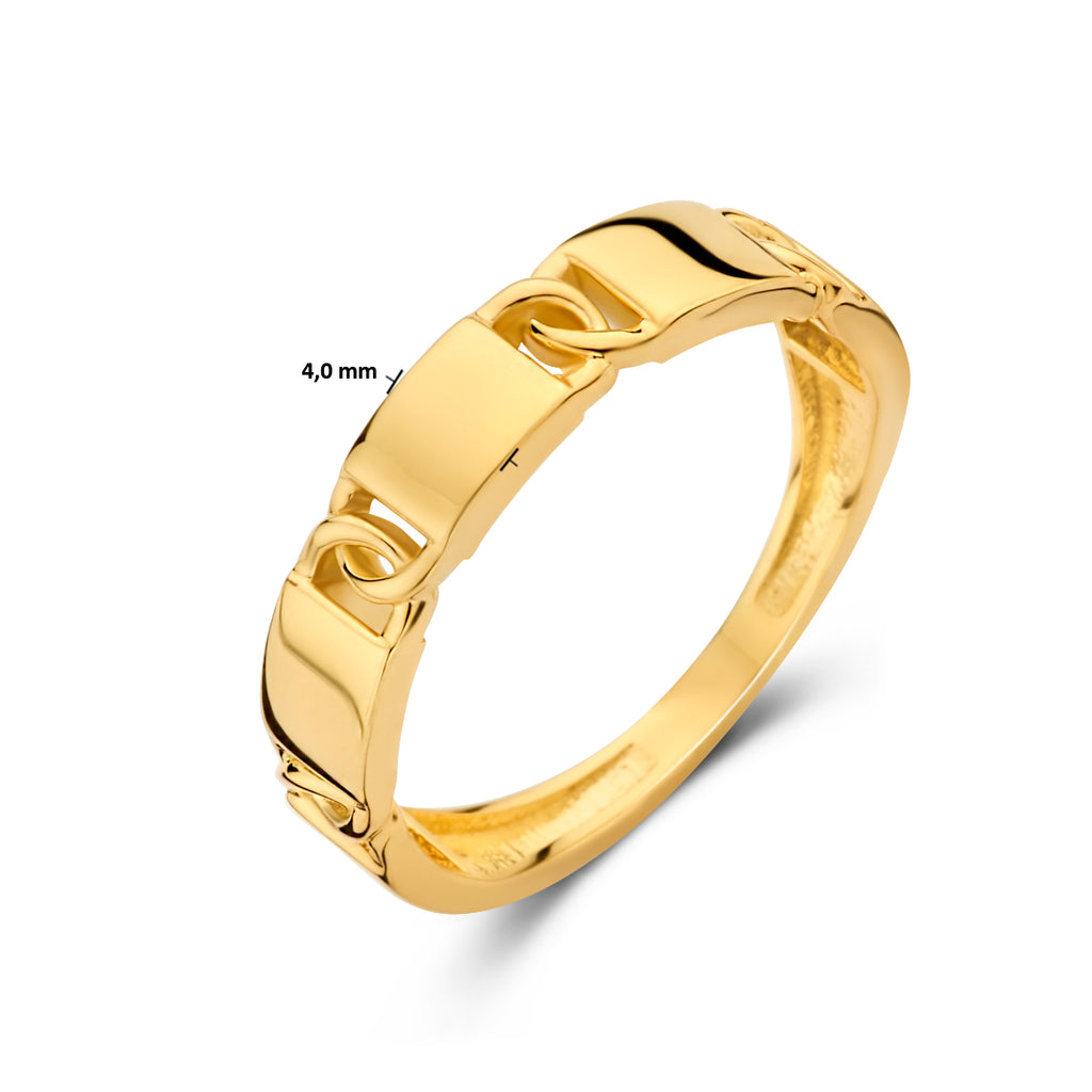 Ring schakel 14k geelgoud